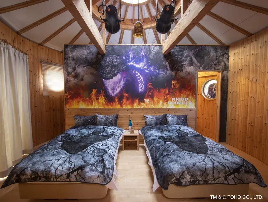 ゴジラをテーマにした寝室